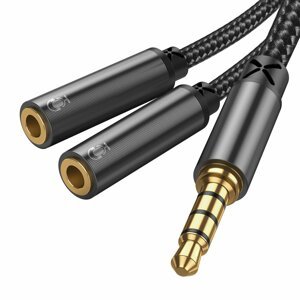 Joyroom SY-A04 3.5mm Jack rozbočovač sluchátek 0,2m Black