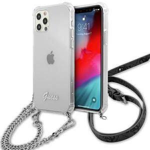 Guess GUHCP12LKC4GSSI hard silikonové pouzdro iPhone 12 Pro MAX 6.7" transparent 4G Silver Chain