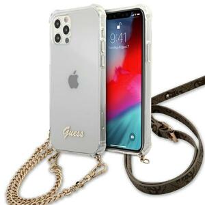 Guess GUHCP12LKC4GSGO hard silikonové pouzdro iPhone 12 Pro MAX 6.7" transparent 4G Gold Chain