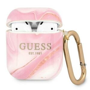 Guess GUA2UNMP pouzdro na AirPods 2. Generace / 1. Generace pink Marble Collection