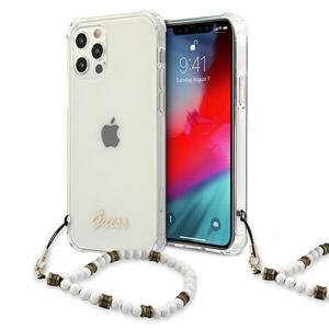 Guess GUHCP12LKPSWH hard silikonové pouzdro iPhone 12 Pro MAX 6.7" transparent White Pearl