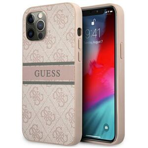 Guess GUHCP12L4GDPI hard silikonové pouzdro iPhone 12 Pro MAX 6.7" pink 4G Stripe