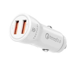 Tactical Autonabíječka 2xUSB-A QC 3.0 3.1A White