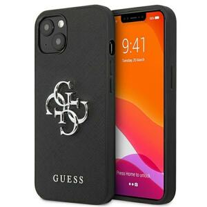 Guess GUHCP13MSA4GSBK hard silikonové pouzdro iPhone 13 6.1" black Saffiano 4G kovové logo