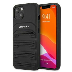 AMG AMHCP13SGSEBK hard silikonové pouzdro iPhone 13 Mini 5.4" black Leather Debossed Lines