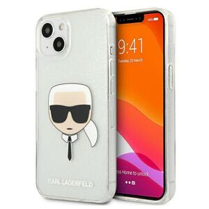 Karl Lagerfeld KLHCP13SKHTUGLS hard silikonové pouzdro iPhone 13 Mini 5.4" silver Glitter Karl`s Head