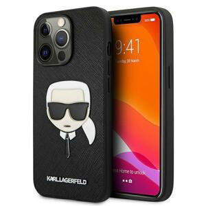 Karl Lagerfeld KLHCP13LSAKHBK hard silikonové pouzdro iPhone 13 / 13 Pro 6.1" black Saffiano Ikonik Karl`s Head