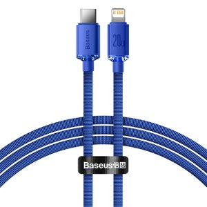 Baseus Crystal Shine odolný opletený kabel USB-C / Lightning 20W 1,2m blue