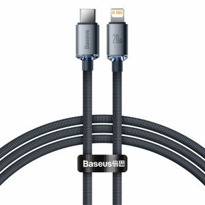 Baseus Crystal Shine odolný opletený kabel USB-C / Lightning 20W 2m black