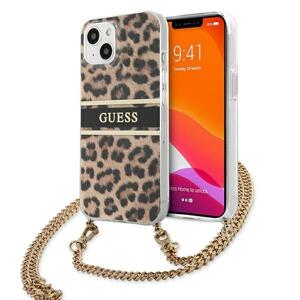 Guess GUHCP13SKBCLE hard silikonové pouzdro iPhone 13 Mini 5.4" Leopard Gold Strap