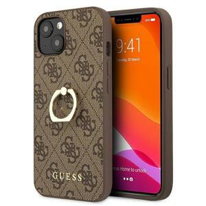 Guess GUHCP13S4GMRBR hybrid silikonové pouzdro iPhone 13 Mini 5.4" brown 4G with ring stand