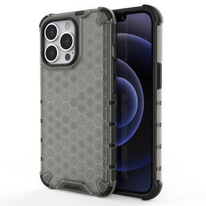 Honeycomb pancéřové pouzdro se silikonovým rámem pro iPhone 13 Pro 6.1" black