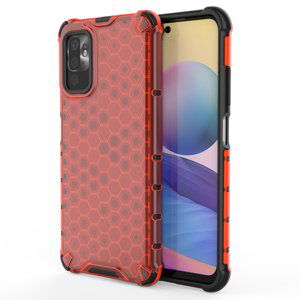 Honeycomb pancéřové pouzdro se silikonovým rámem pro Xiaomi Redmi Note 10 5G / Poco M3 Pro 5G red