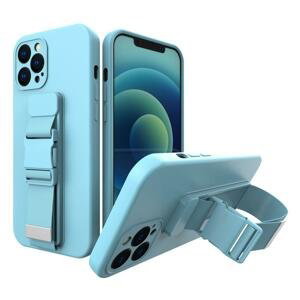 Silikonové pouzdro Sporty s popruhem na iPhone XS / iPhone X blue