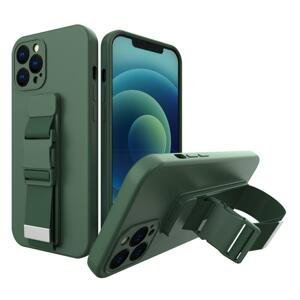 Silikonové pouzdro Sporty s popruhem na iPhone 11 Pro Max dark green