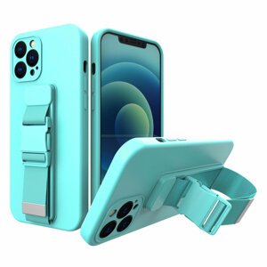 Silikonové pouzdro Sporty s popruhem na iPhone 12 Pro MAX 6.7" light blue