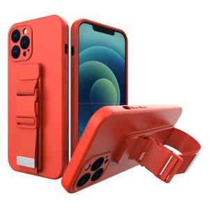 Silikonové pouzdro Sporty s popruhem na iPhone 13 Mini 5.4" red