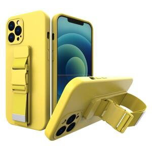 Silikonové pouzdro Sporty s popruhem na Samsung Galaxy A32 5G yellow