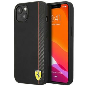 Ferrari FESAXHCP13MBK hard silikonové pouzdro iPhone 13 6.1" black On Track Carbon Stripe