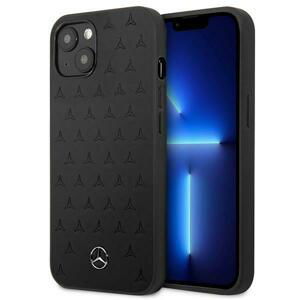 Mercedes MEHCP13SPSQBK hard silikonové pouzdro iPhone 13 Mini 5.4" black Leather Stars Pattern