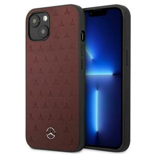 Mercedes MEHCP13MPSQRE hard silikonové pouzdro iPhone 13 6.1" red Leather Stars Pattern