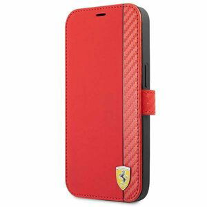 Ferrari FESAXFLBKP13MRE knížkové pouzdro iPhone 13 6.1" red On Track Carbon Stripe