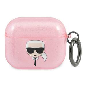 Karl Lagerfeld KLA3UKHGP pouzdro na AirPods 3. Generace Pink glitter Karl`s head