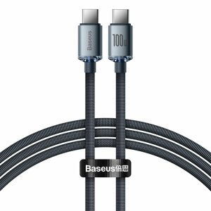 Baseus Crystal Shine odolný opletený kabel USB-C / USB-C 100W 2m black