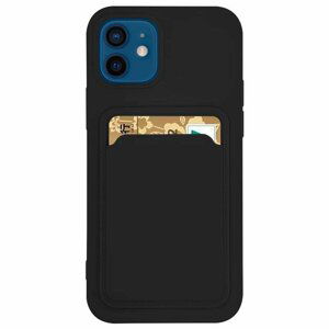 Silikonové pouzdro s kapsou na iPhone 13 6.1" black