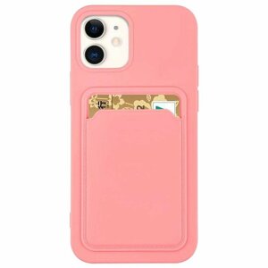 Silikonové pouzdro s kapsou na Samsung Galaxy A52 / A52 5G / A52s 5G pink