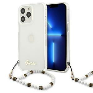 Guess GUHCP13LKPSWH hard silikonové pouzdro iPhone 13 / 13 Pro 6.1" transparent White Pearl