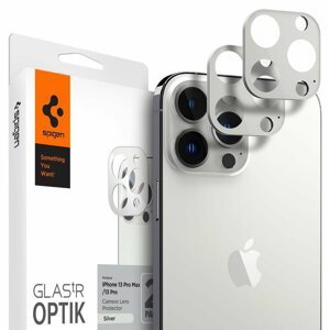 2 x KUSY Spigen Optik.TR ochrana 9H na celý fotoaparát iPhone 13 Pro 6.1" / iPhone 13 Pro MAX 6.7" Silver