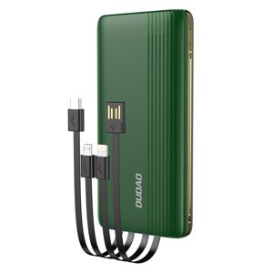 Dudao K4Pro powerbanka 10000mAh se zabudovanými kabely Green