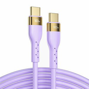 Joyroom S-2050N18-10 Liquid Silicone Data kabel USB-C / USB-C 100W 2m purple