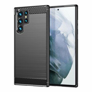 Carbon silikonové pouzdro na Samsung Galaxy S22 ULTRA 5G black