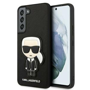 Karl Lagerfeld KLHCS22SOKPK hard silikonové pouzdro Samsung Galaxy S22 5G black Saffiano Ikonik Karl`s Patch