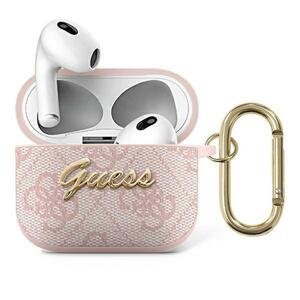 Guess GUA34GSMP pouzdro na Airpods 3. Generace pink 4G Script Metal Collection