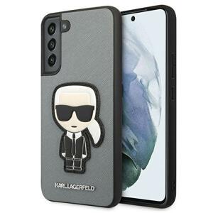 Karl Lagerfeld KLHCS22MOKPG hard silikonové pouzdro Samsung Galaxy S22 PLUS 5G silver Saffiano Ikonik Karl`s Patch