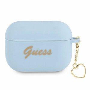 Guess GUAPLSCHSB pouzdro na Airpods PRO blue Silicone Charm Collection