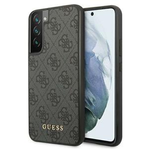 Guess GUHCS22MG4GFGR hard silikonové pouzdro Samsung Galaxy S22 PLUS 5G gray 4G Metal Gold logo