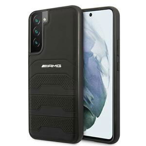 AMG AMHCS22SGSEBK hard silikonové pouzdro Samsung Galaxy S22 5G black Leather Debossed Lines