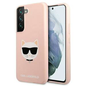 Karl Lagerfeld KLHCS22SSLCHPI hard silikonové pouzdro Samsung Galaxy S22 5G pink Silicone Choupette Head