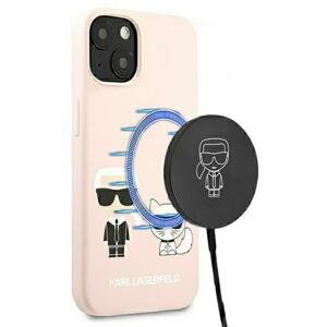 Karl Lagerfeld KLHMP13MSSKCI hard silikonové pouzdro iPhone 13 6.1" light pink Silicone Karl & Choupette Magsafe
