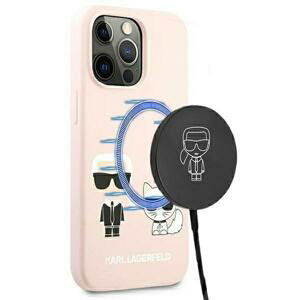 Karl Lagerfeld KLHMP13LSSKCI hard silikonové pouzdro iPhone 13 /13 Pro 6.1" light pink Silicone Karl & Choupette Magsafe