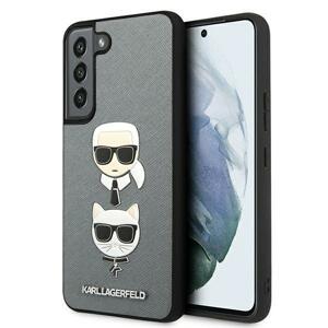 Karl Lagerfeld KLHCS22MSAKICKCSL hard silikonové pouzdro Samsung Galaxy S22 PLUS 5G silver Saffiano Karl & Choupette Head