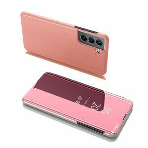 Knížkové pouzdro na Samsung Galaxy S22 5G s průhlednou přední stranou pink