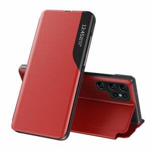 Knížkové pouzdro s imitací kůže na Samsung Galaxy S22 ULTRA 5G red