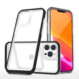 Silikonové pouzdro hybrid s barevným rámem na iPhone 11 Pro Black