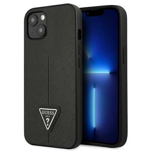 Guess GUHCP13MPSATLK hard silikonové pouzdro iPhone 13 6.1" black Saffiano Triangle Logo