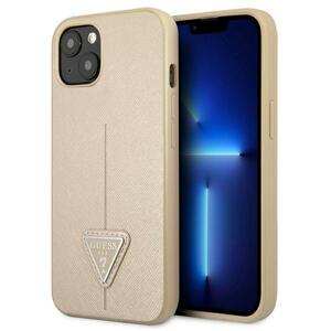 Guess GUHCP13MPSATLE hard silikonové pouzdro iPhone 13 6.1" beige Saffiano Triangle Logo